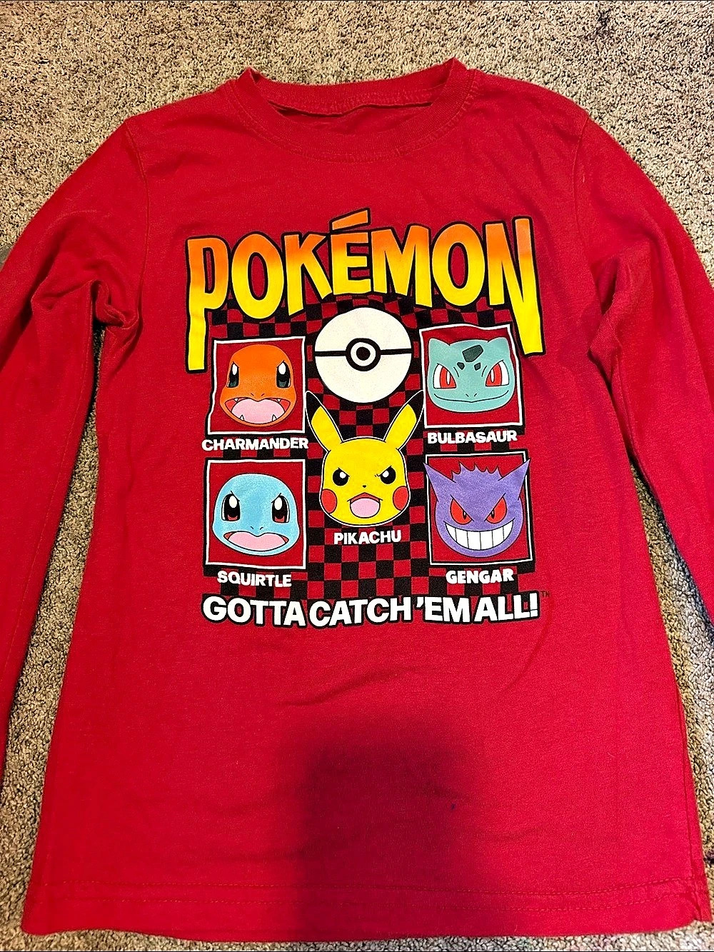 Hybrid Apparel Pokémon Graphic Long Sleeve Red & Yellow Boys Small